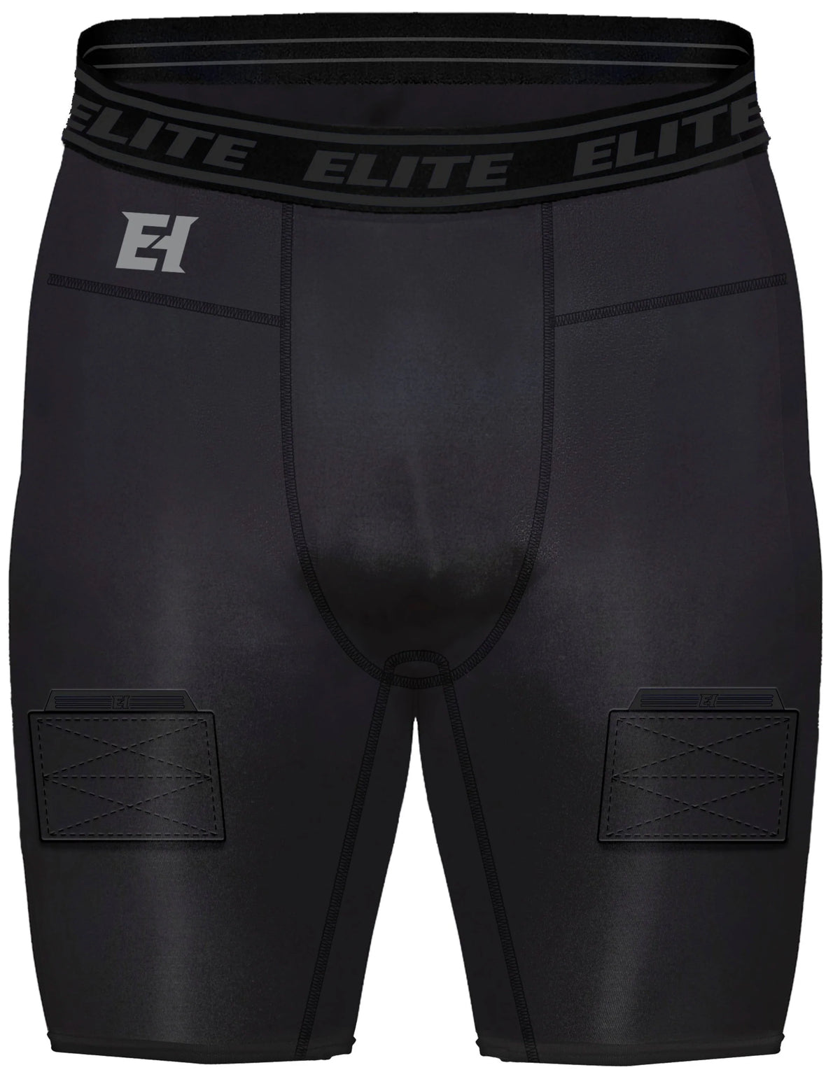 Elite Hockey short compression avec coquille et velcro pour enfant