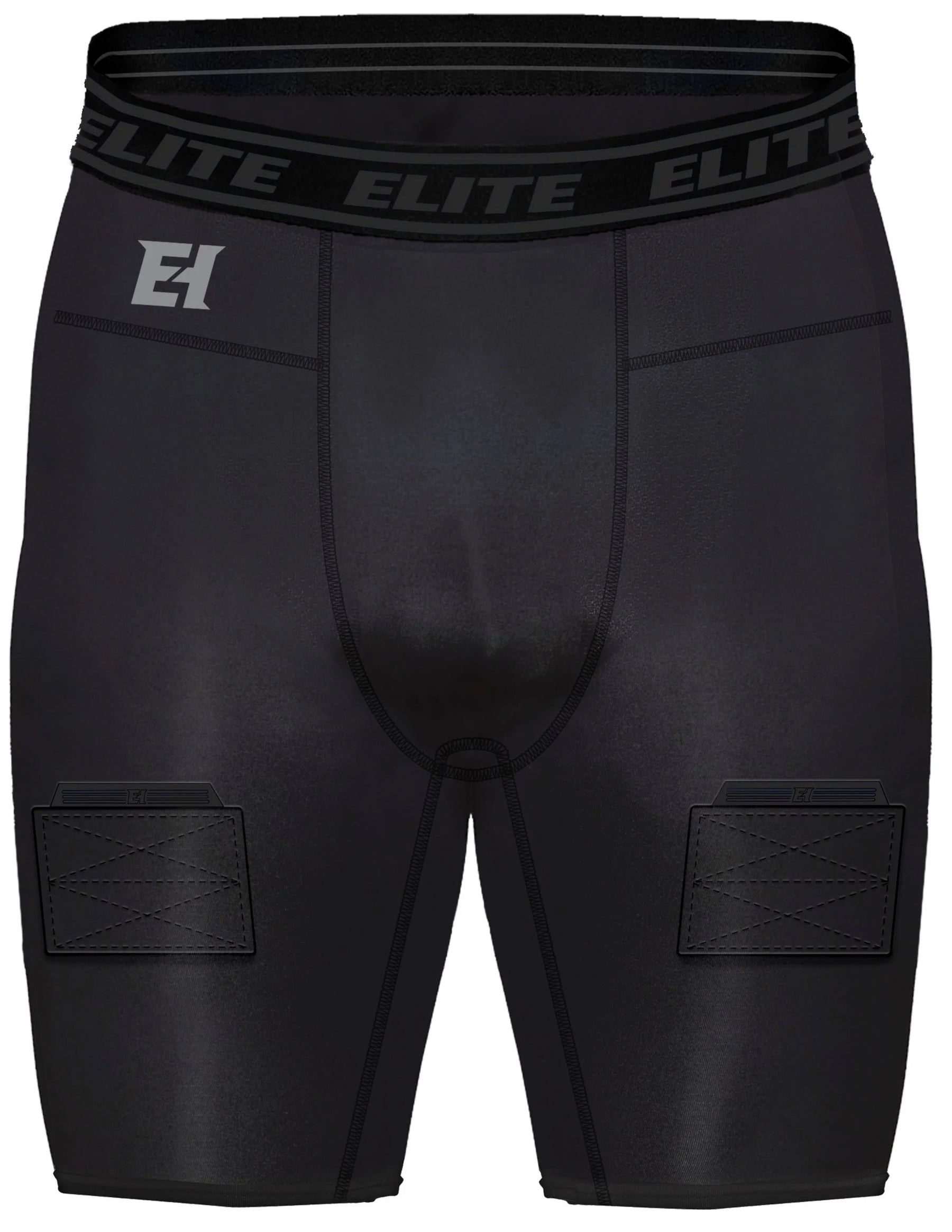 Elite Hockey short compression avec coquille et velcro pour enfant