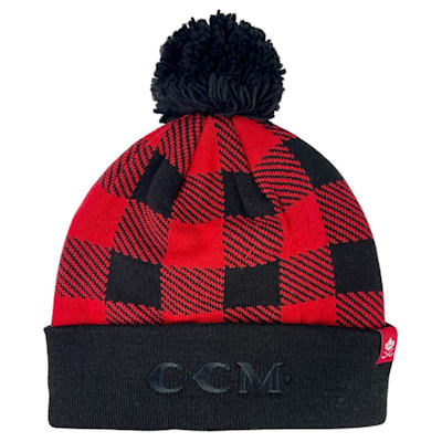 CCM TUQUE PLAID POM KNIT ADULTE